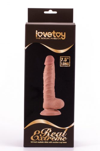 Lovetoy Real Extreme realisztikus formájú tapadótalpas dildó (19 cm)