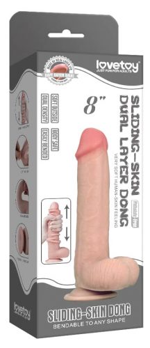 Lovetoy Sliding Skin tapadókorongos húzogatható dildó (23 cm)