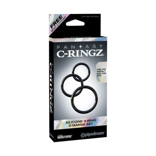 Pipedream Silicone 3-ring Stamina péniszgyűrű szett