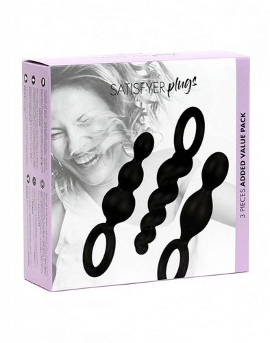 Satisfyer Plugs anál dildó tréner szett - fekete