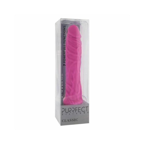 Dream Toys Purrfect Silicone Classic Large hosszított vibrátor (pink)