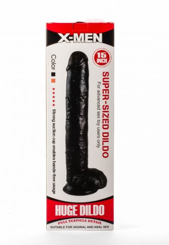 X-Men szuper méretű fekete dildó (38 cm)